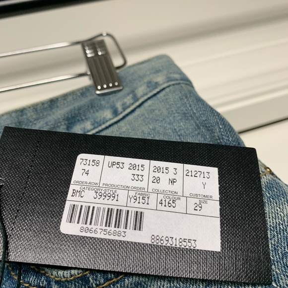 Saint Laurent Ripped Blue Denim Pants - Picture 11 of 11